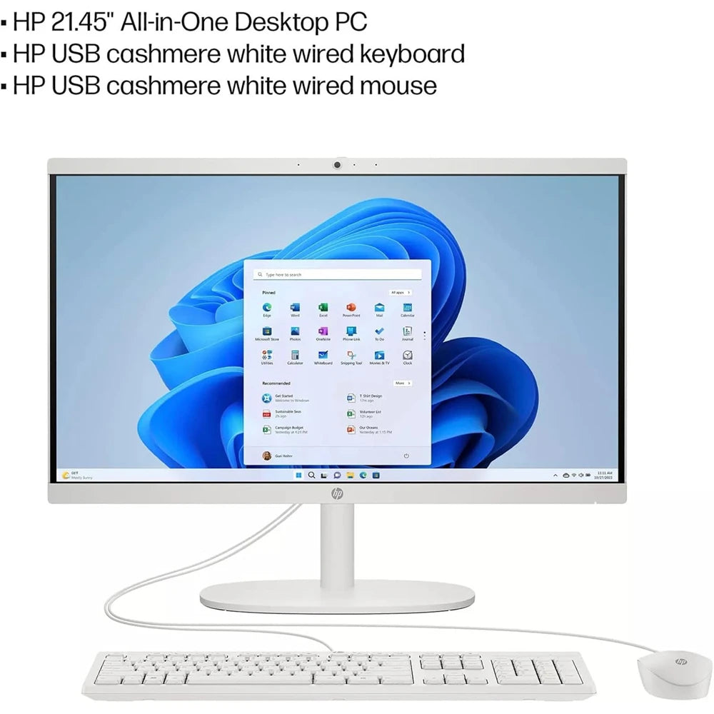 HP 21.5-inch All-in-One Desktop Computer, Anti-Glare 1080P