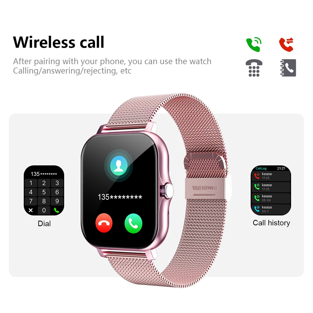 1.83 Size smart watch, Android and iPhone unisex sports watch