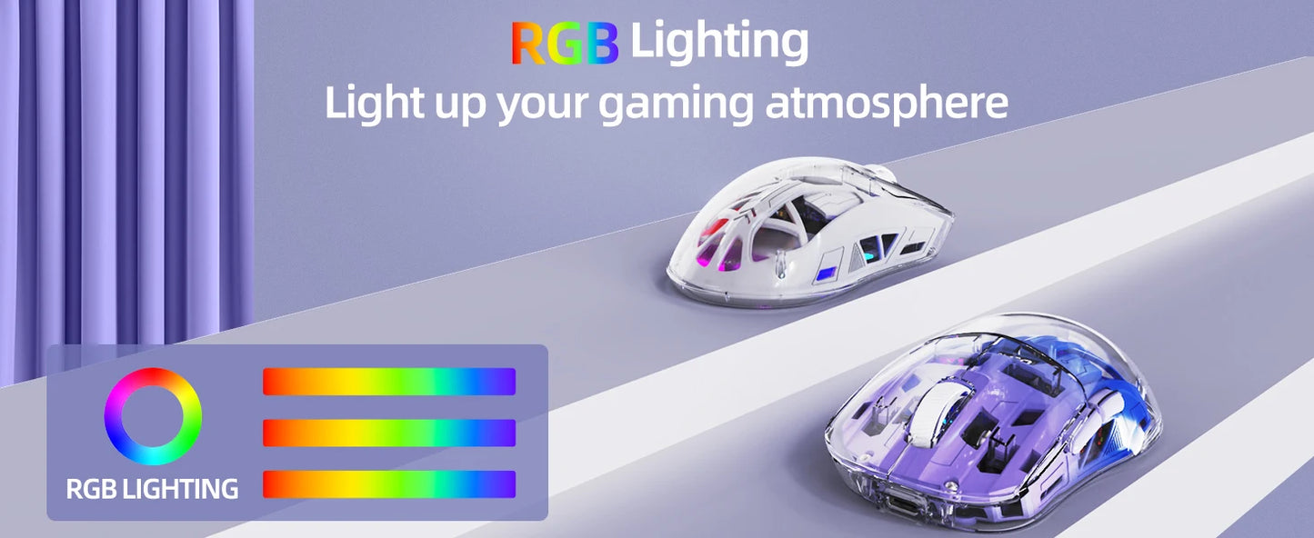 A2 Transparent Wireless Gaming Mouse,