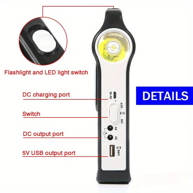 6V rechargeable, solar panel energy storage and generation system kit