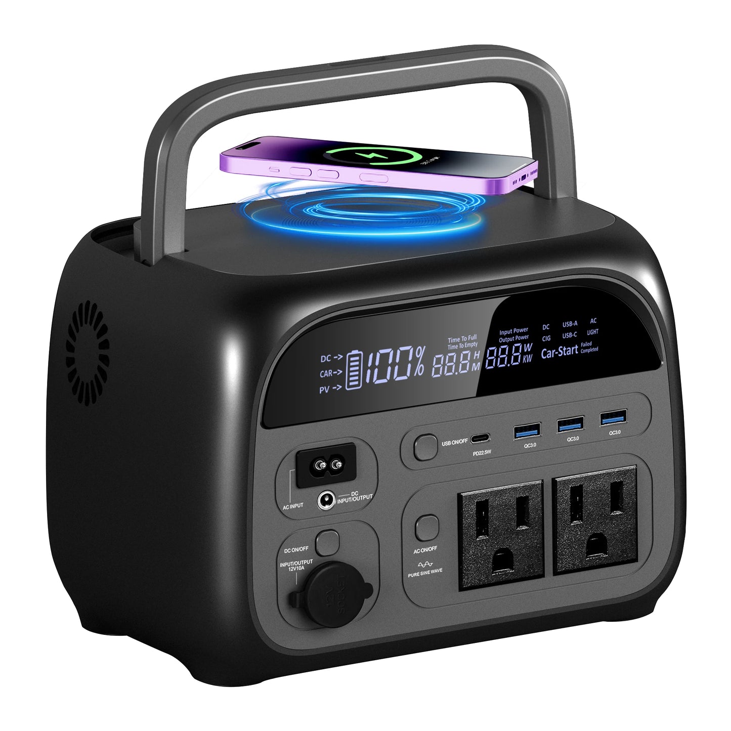 500W Solar Generator Portable Power Station 100W ETFE Solar Panel