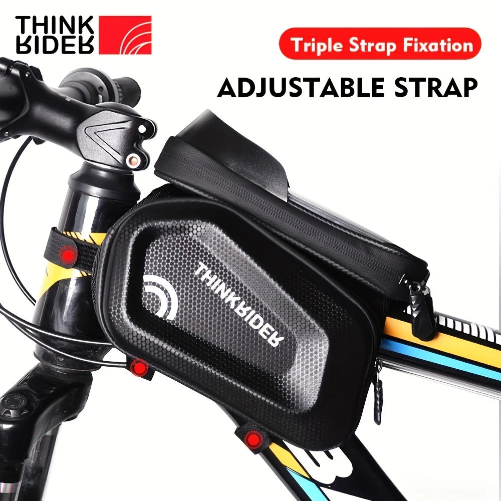 Bike Bag Frame Front Top Tube, Waterproof 7in Phone Case Touchscreen