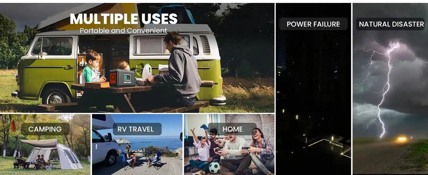 300W Portable Power Station, Solar Generator (Without Solar Panel)Spare Lithium Battery