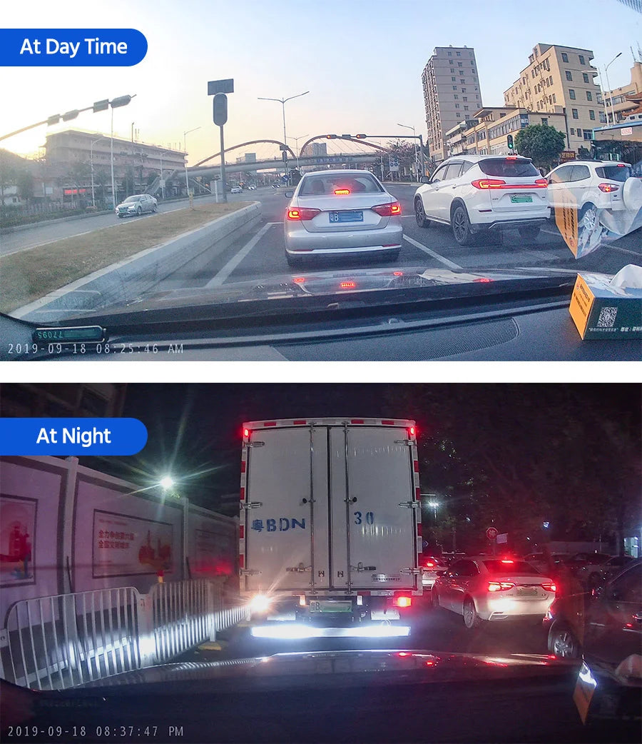 Dash Cam 4.3 Inches, Dual Lens Front and Rear Camera