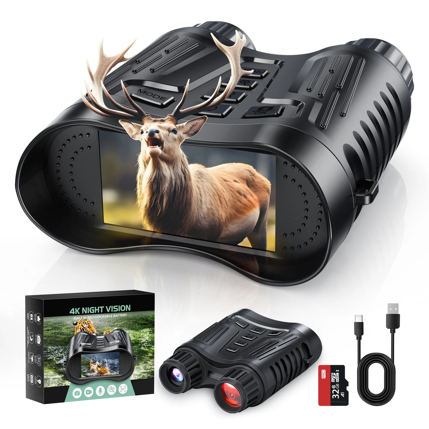 Night Vision Binoculars Goggles, 4K for Hunting/Camping