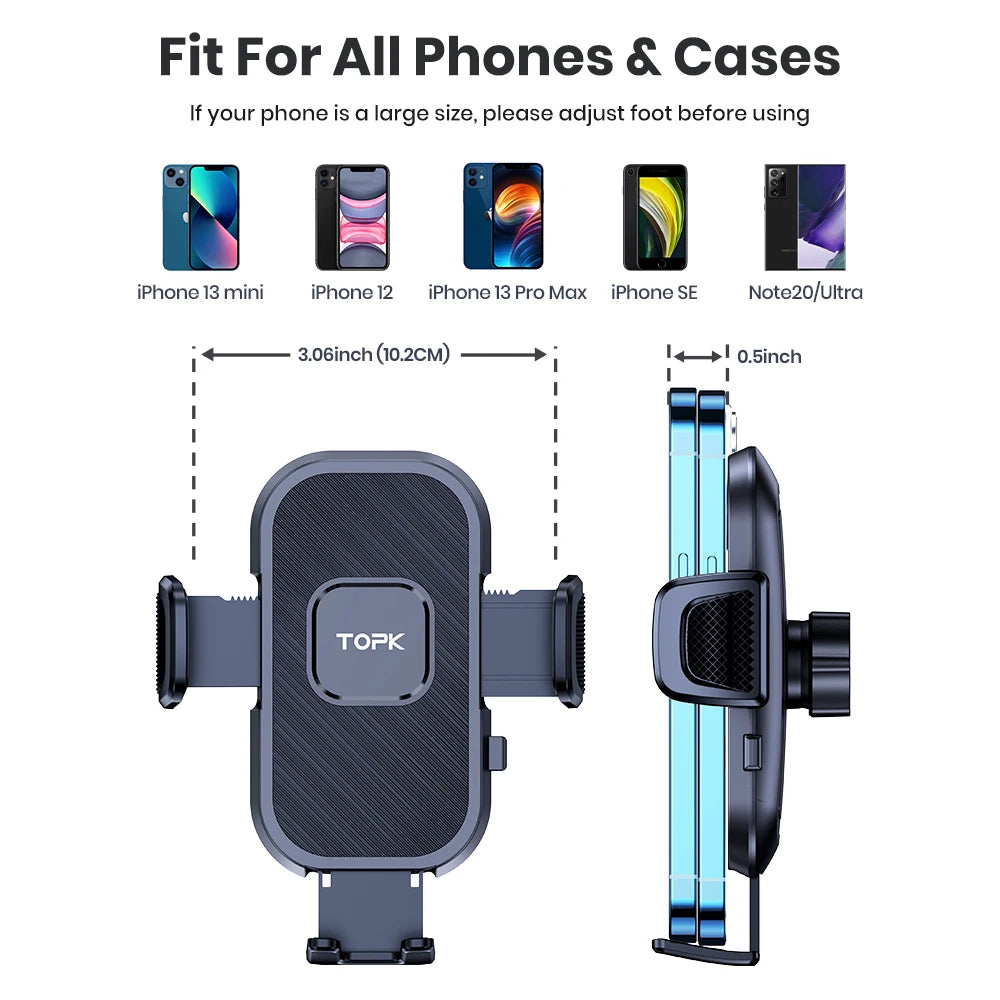 Universal Car Phone Holder Dashboard Mount, 360° Rotatable