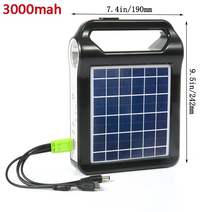 6V rechargeable, solar panel energy storage and generation system kit
