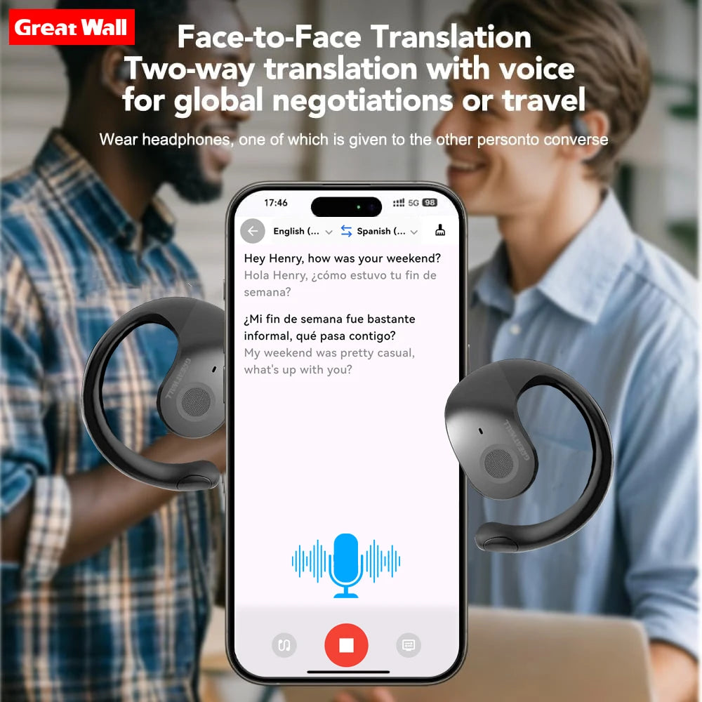 AI Real-Time Translation Wireless Bluetooth Earphones