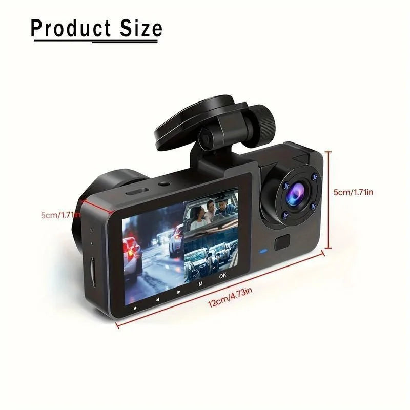 Front & Rear Dashcam, Wide Angle Car Driving Recorder