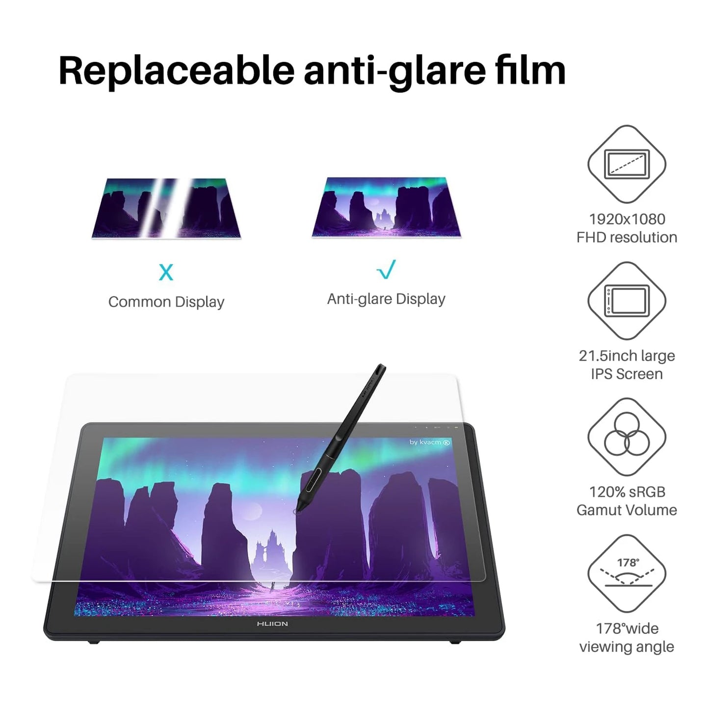 Graphic Tablet Monitor 21.5 inch Screen