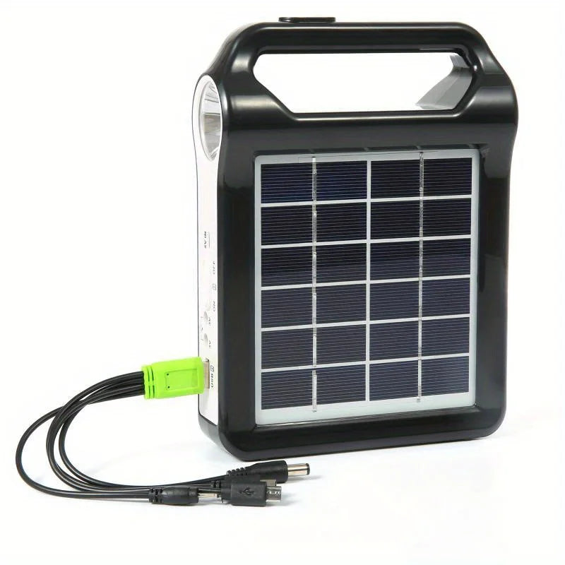 6V rechargeable, solar panel energy storage and generation system kit