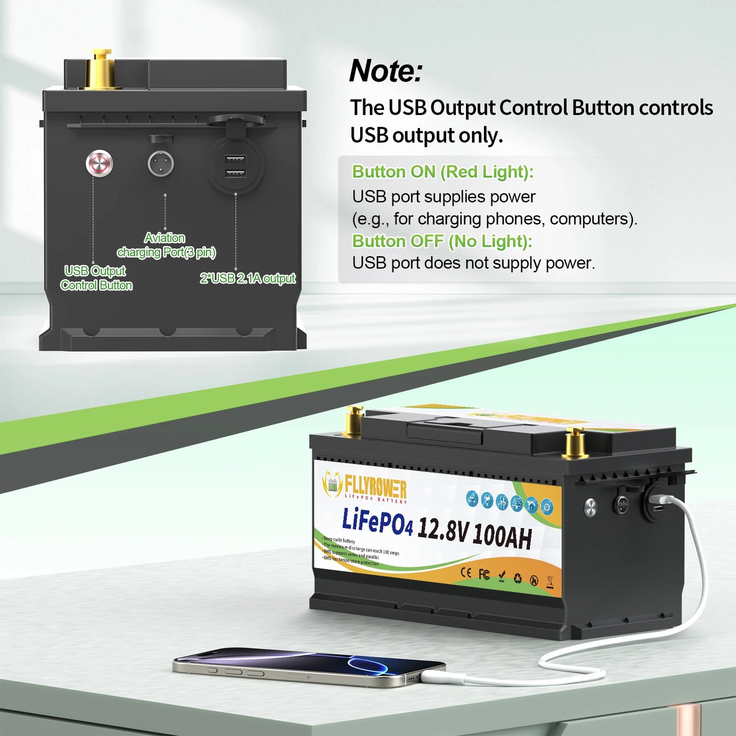 Lithium Battery, RV Boat Motors Inverter Solar Wind Lithium Iron Phosphate Battery