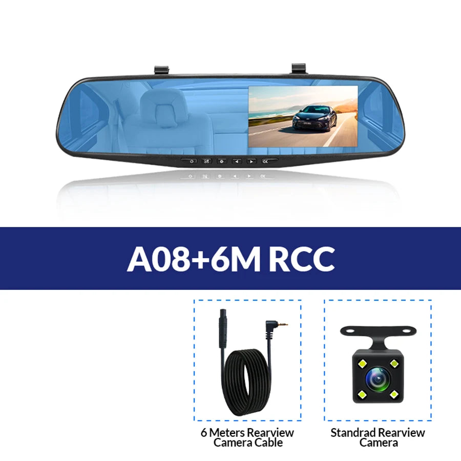 Dash Cam 4.3 Inches, Dual Lens Front and Rear Camera