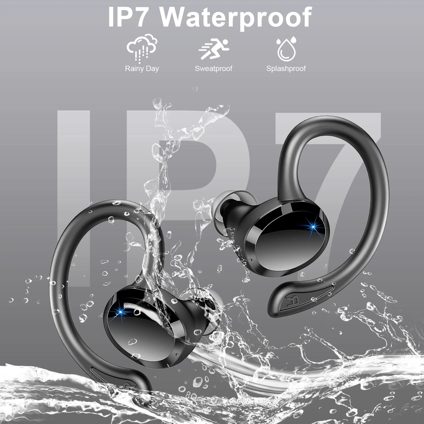 Bluetooth 5.3 Earbuds Stereo Bass, in-Ear Noise Cancelling Waterproof Sports