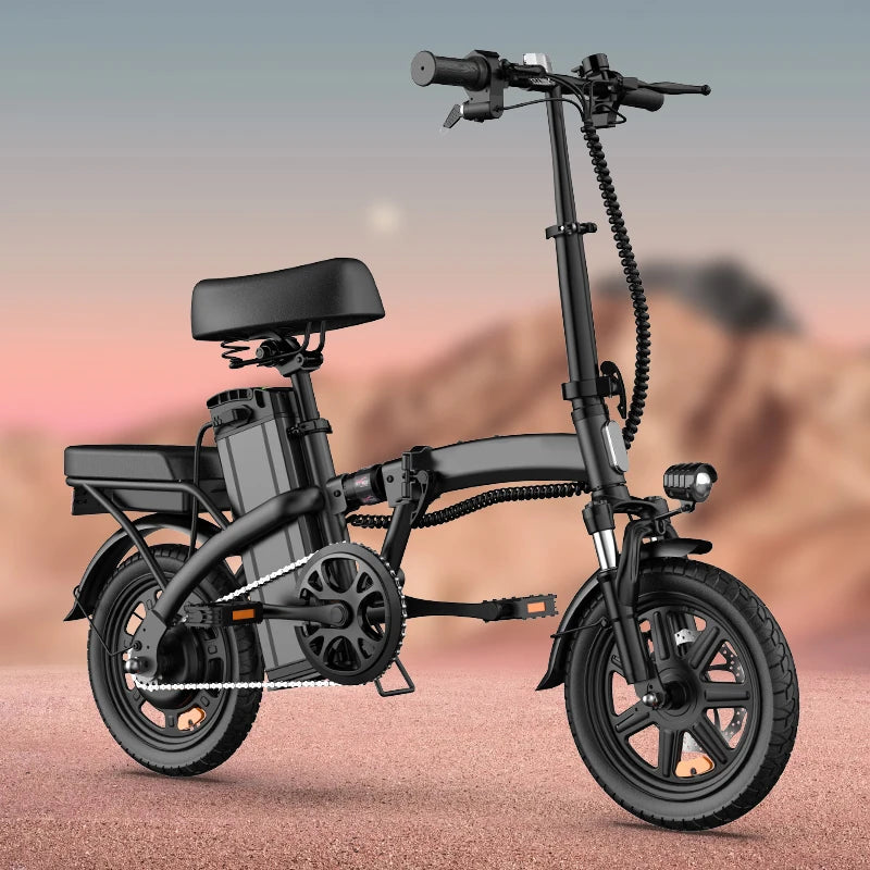 14 Inch Folding E-Bike 500W Power Removable & Fast Charge 40 Miles , Hydraulic Front Suspension .