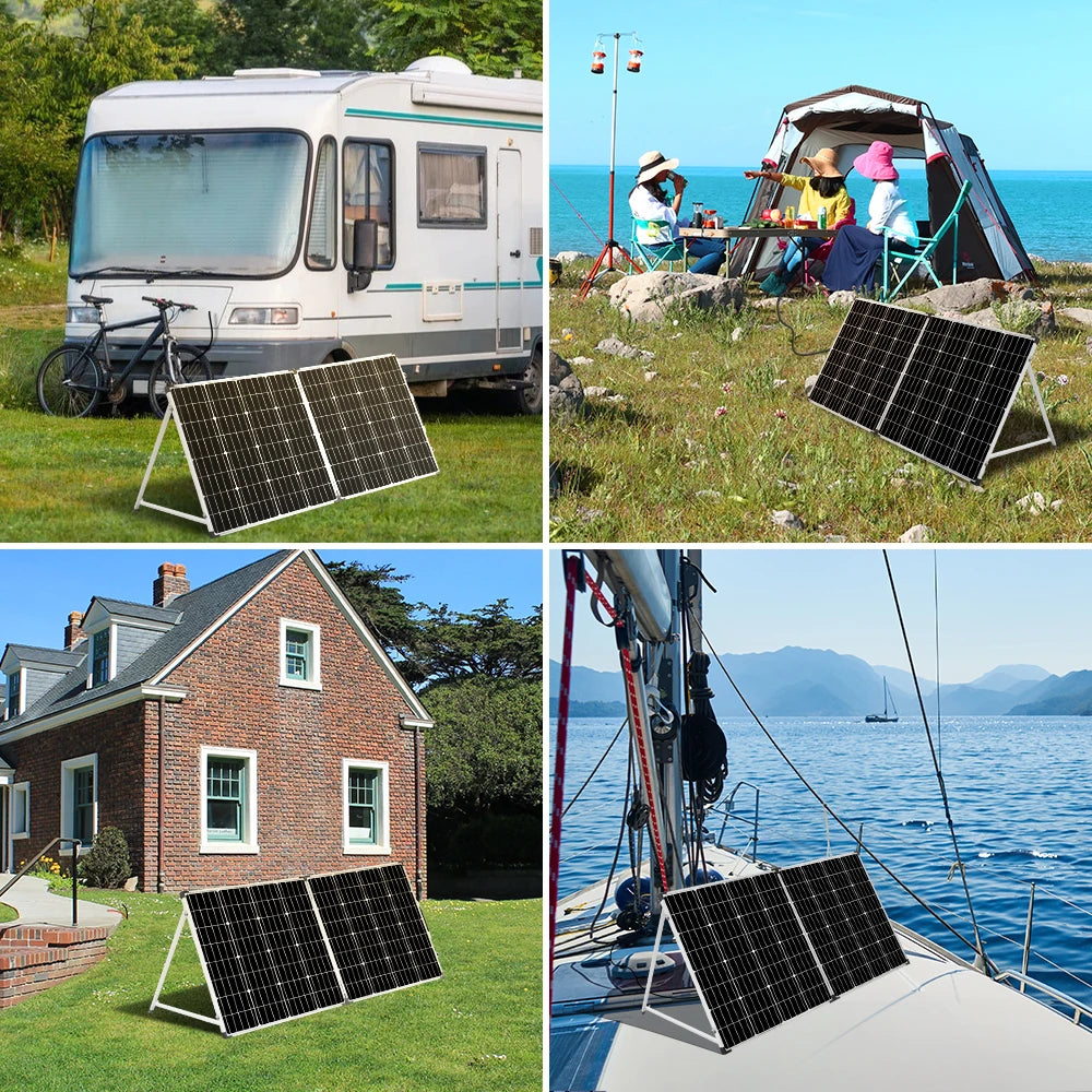 DOKIO 100W/160w/200w 18V Glass Folding Waterproof Solar Panel