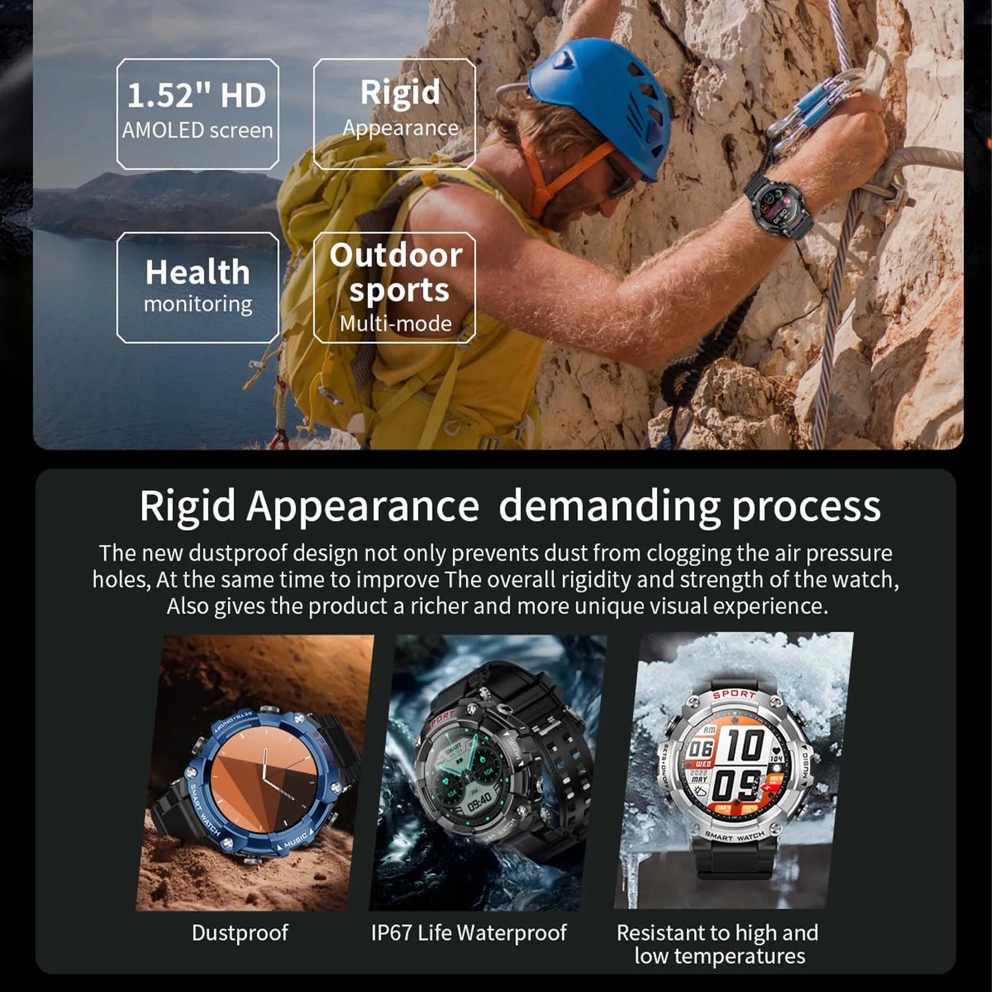 EIGIIS Smart Watch AMOLED Display With In-Ear Bluetooth Headset