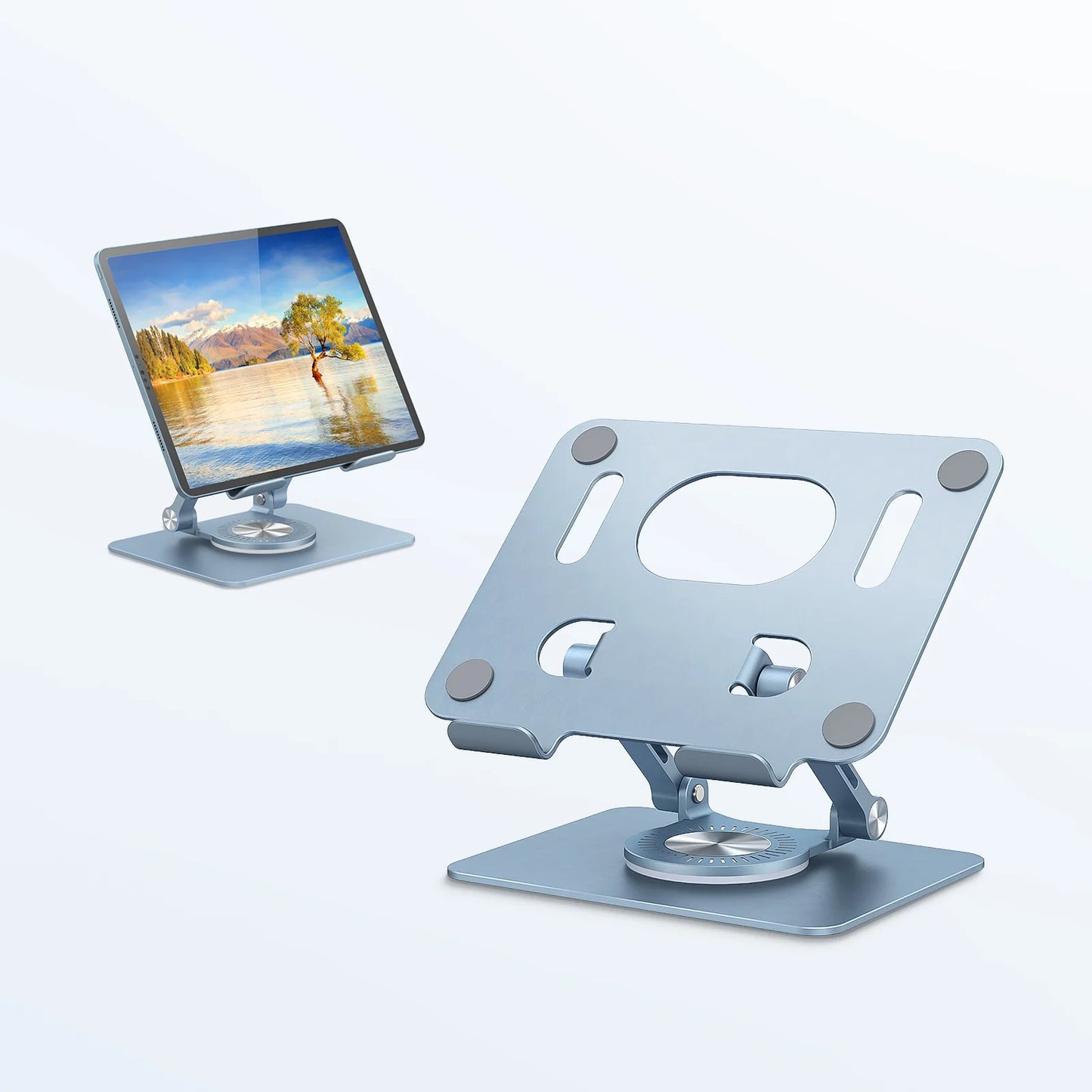 Tablet Stand Adjustable with 360 Swivel Base Aluminum