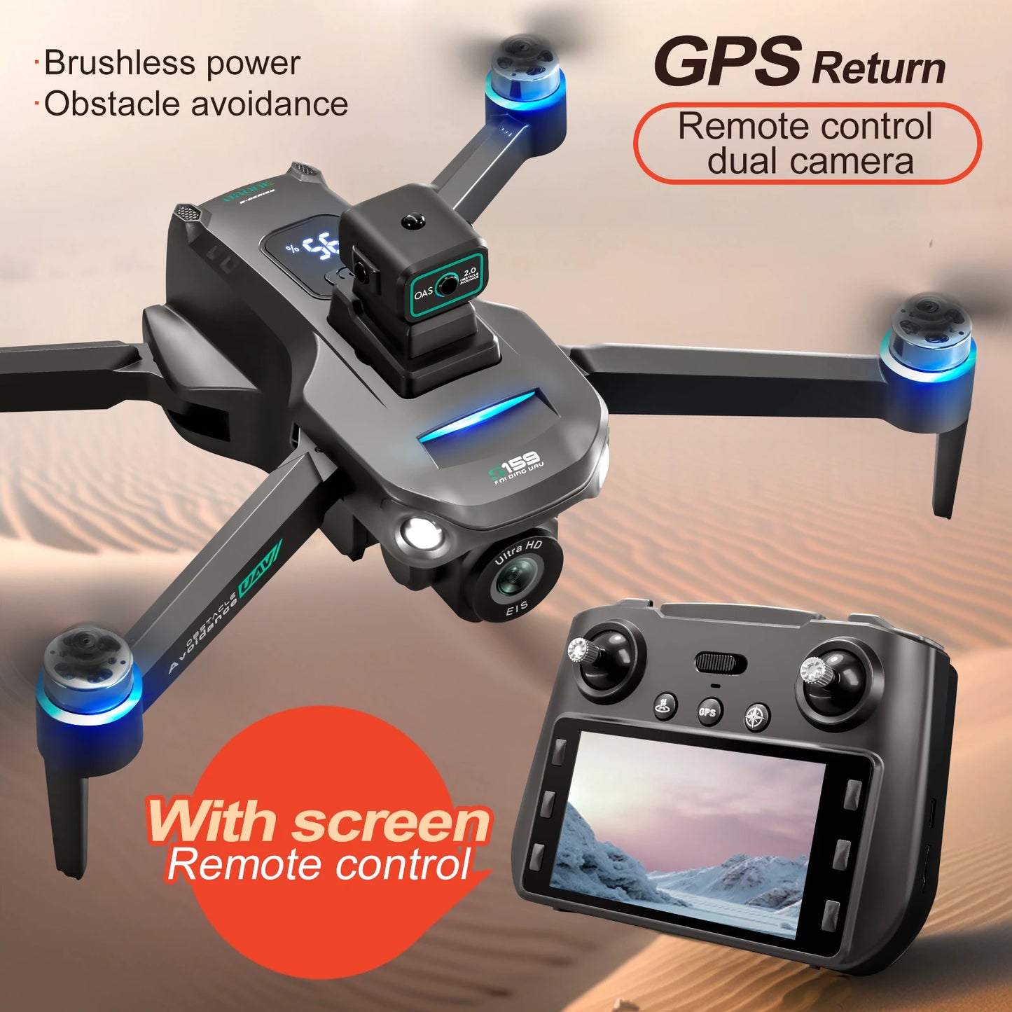 2025 Long-Endurance (2Batteries 45min) GPS Drone, Brushless Motor