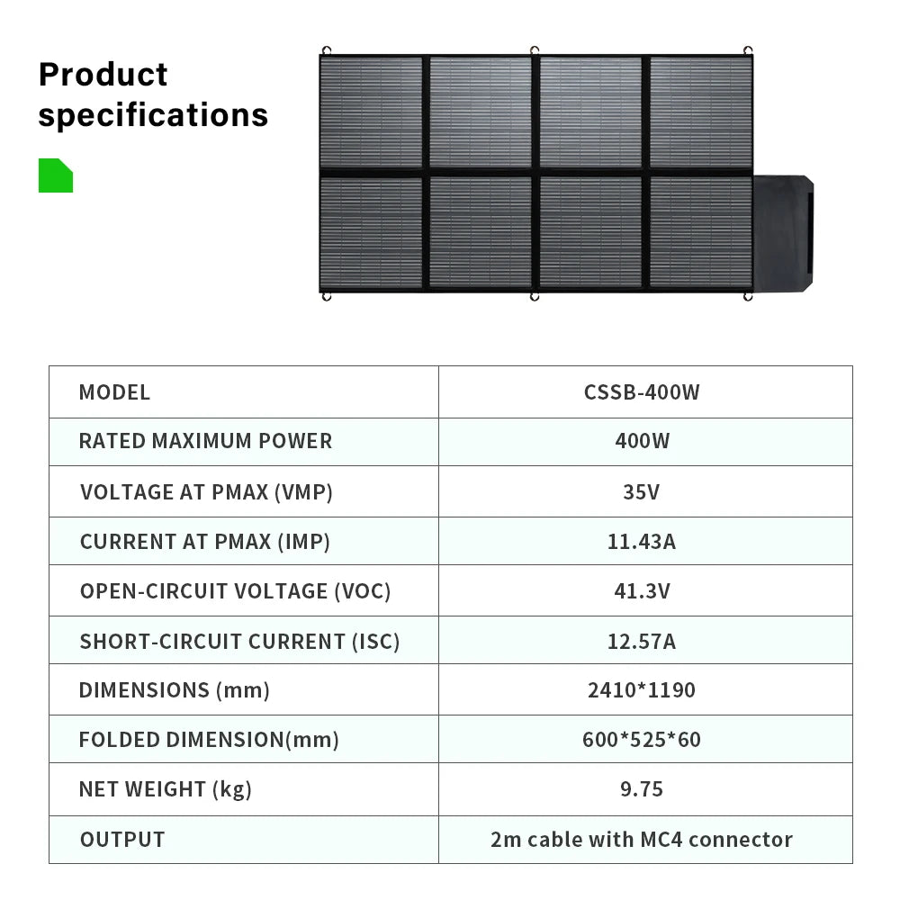 Portable Waterproof Foldable Solar Panel for Camping, RV, Garden, Roof