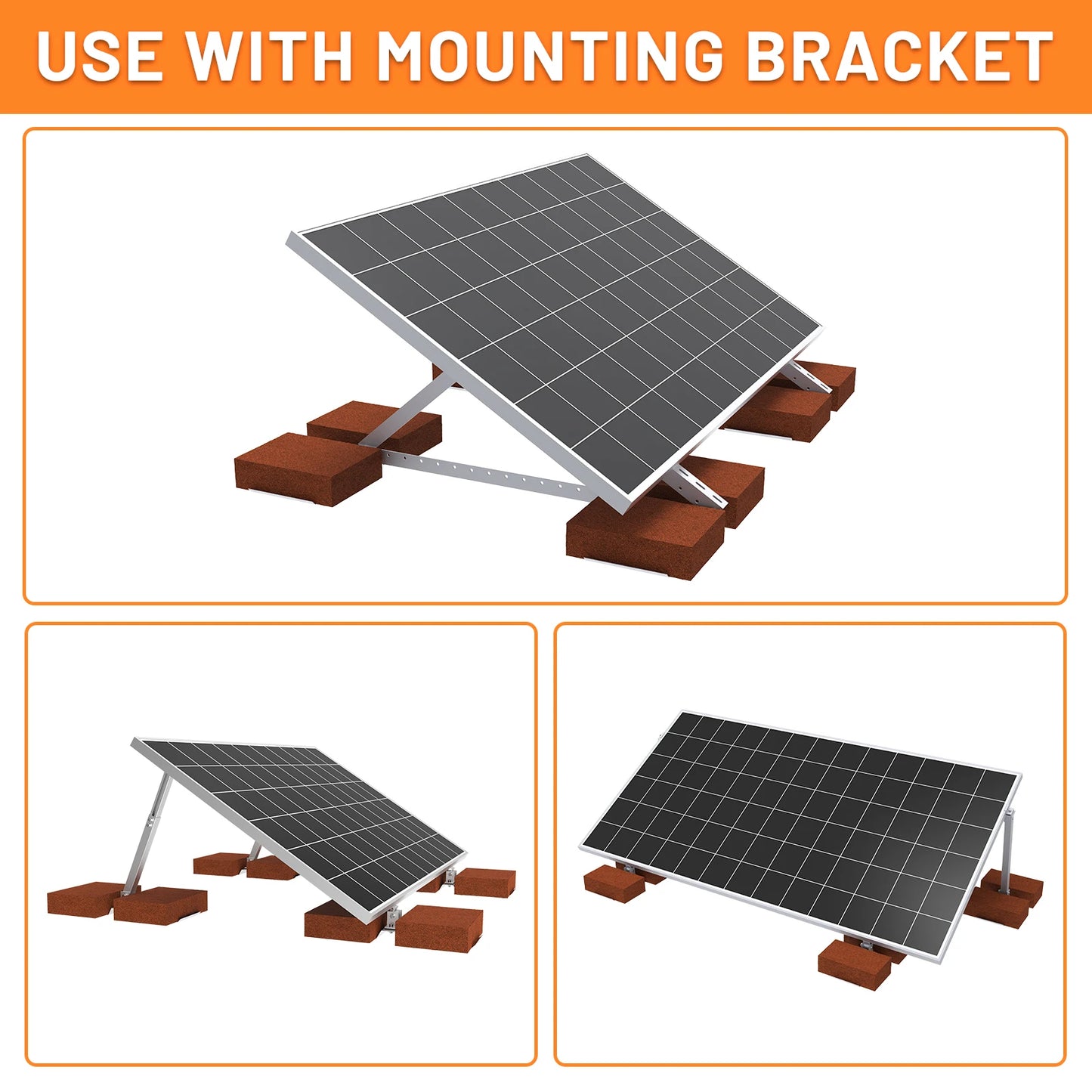 4 Pcs Aluminum Solar Panel Mounting Bracket Shim Block