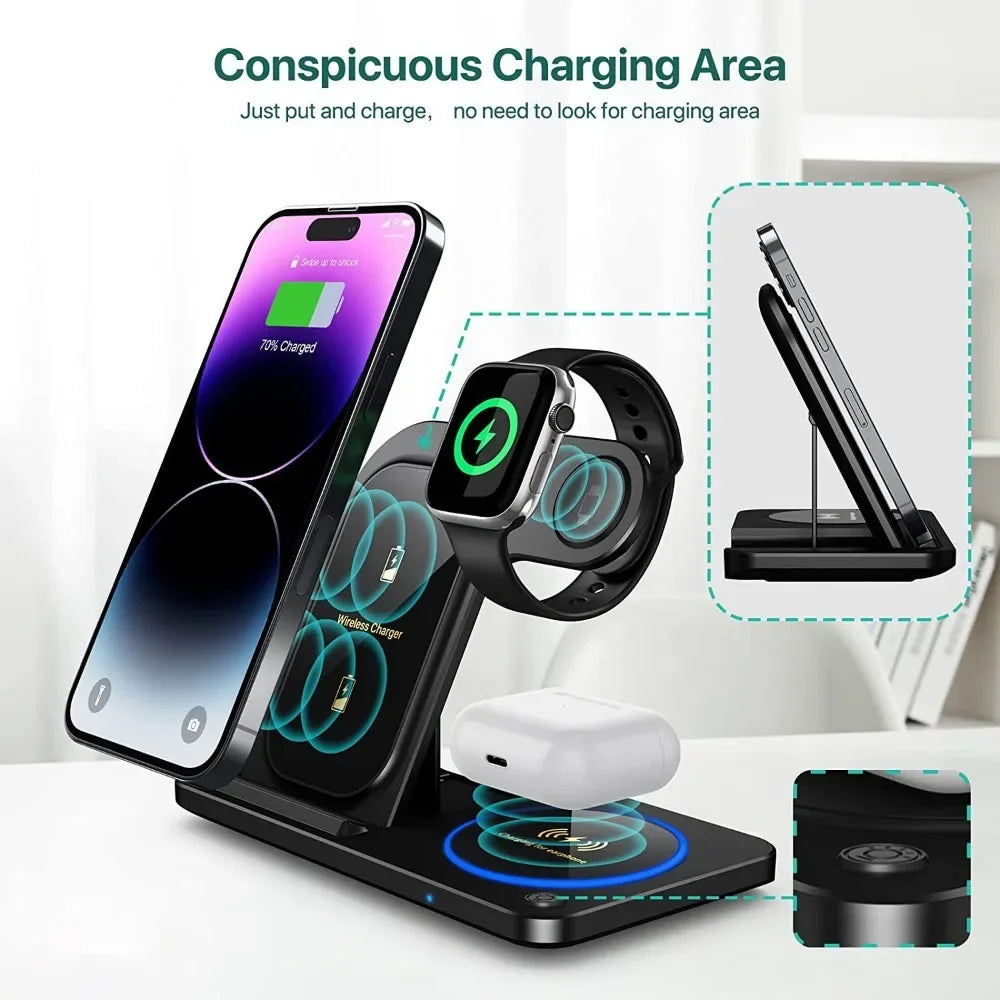 30W LED Fast Wireless Charger Stand