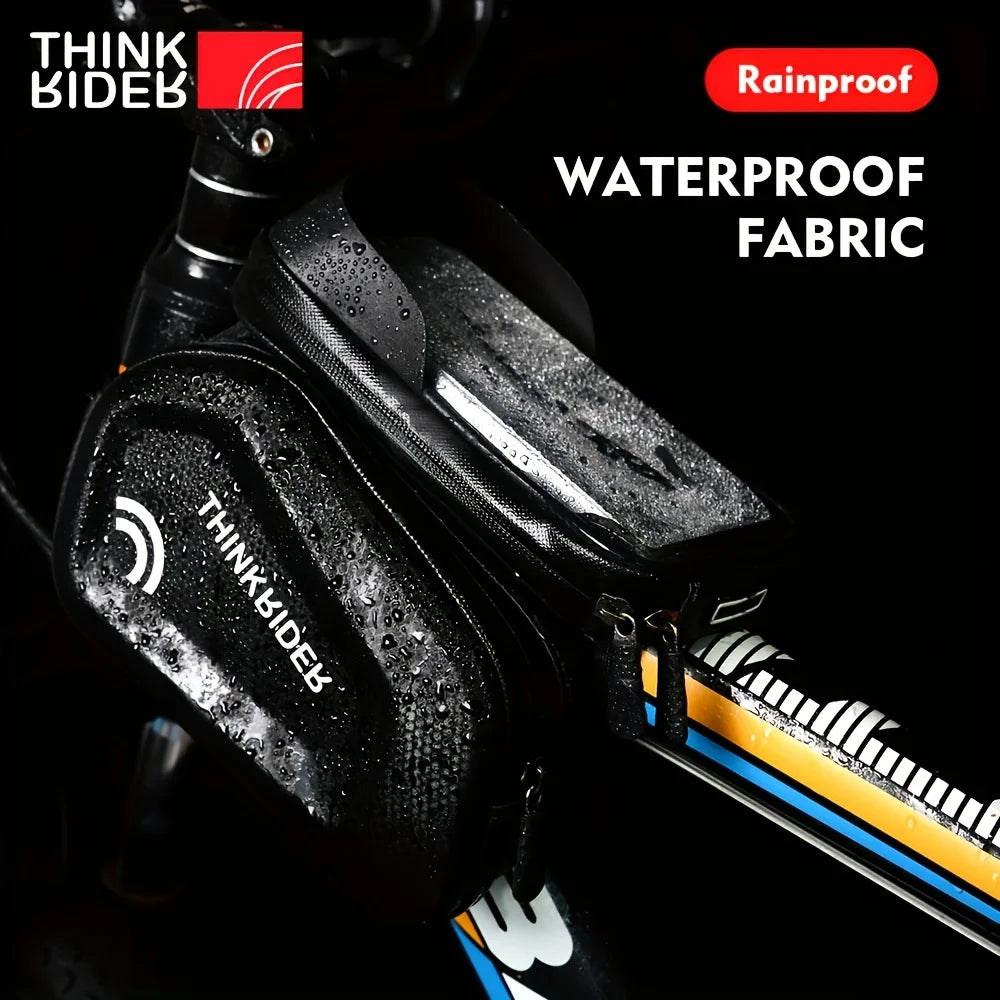 Bike Bag Frame Front Top Tube, Waterproof 7in Phone Case Touchscreen