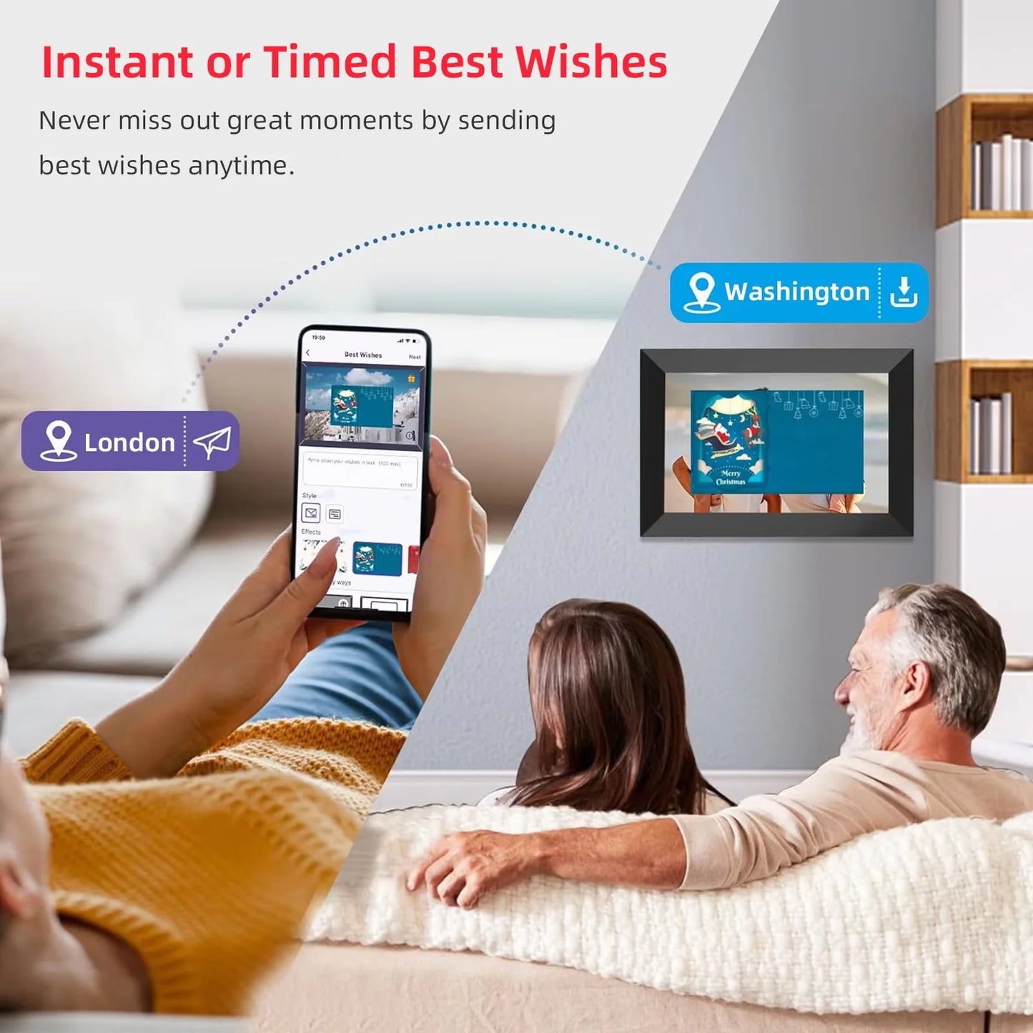10.1” WiFi Digital Photo Frame, IPS Touch Screen, 32GB Storage