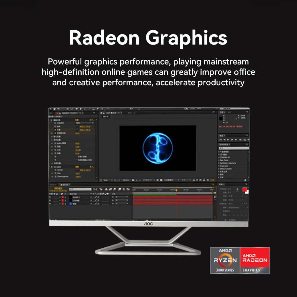 All-in-One PC AMD R3 3250U Business Desktop 23.8"