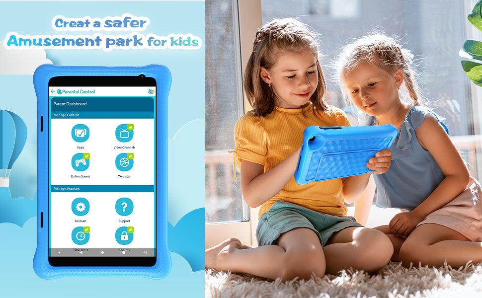 8 Inch Kid Tablet Android11 Learning Tablets, Child Eye Protection With Case