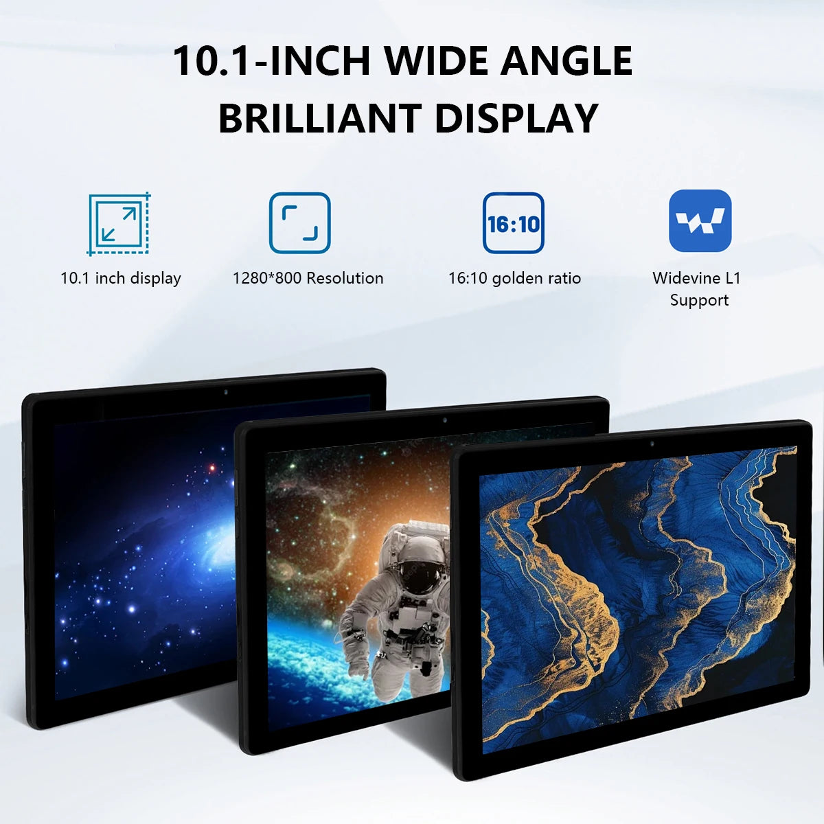 10Inch Tablet Android 14, HD IPS Screen Keyboard Mouse Stylus For PC Pad