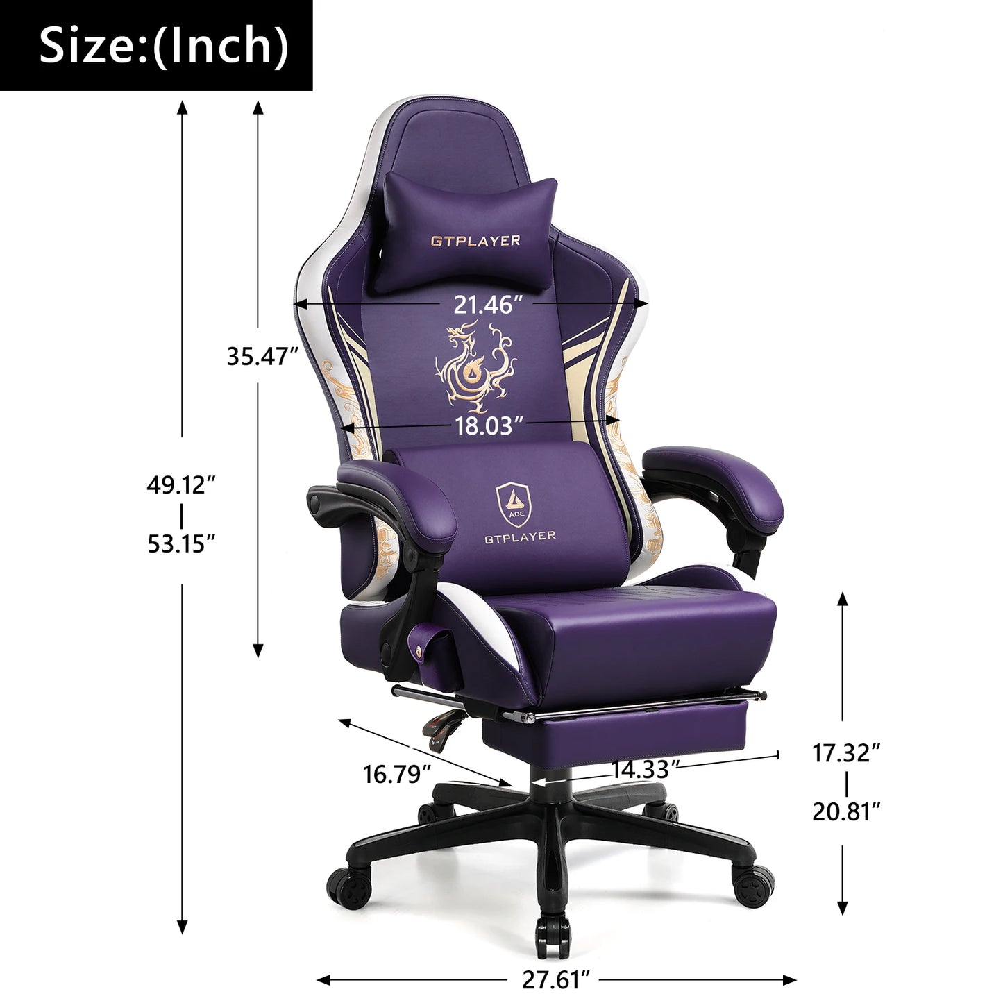 Gaming Chair with Bluetooth Speakers, Footrest & Ergonomic Design