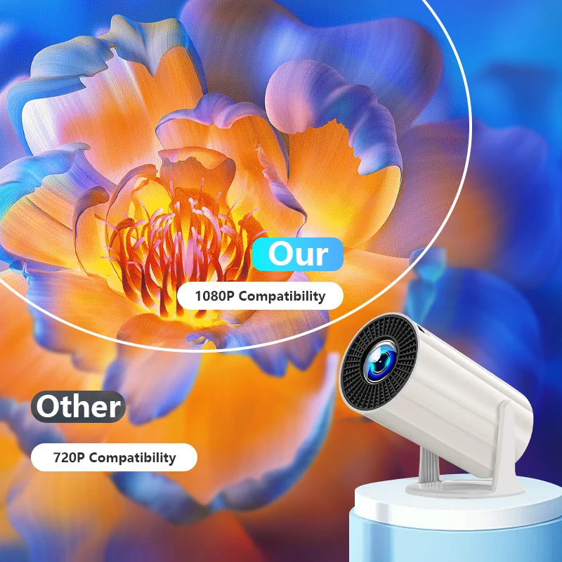 2025 New 4K Smart Android Projector - 180 °   Rotating Stand