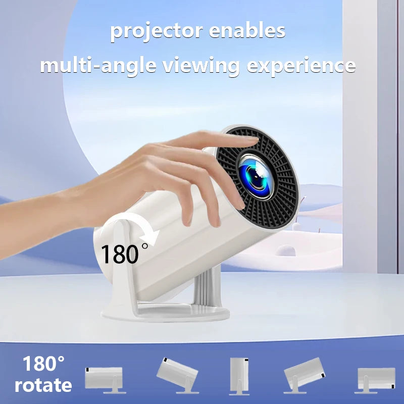 2025 New 4K Smart Android Projector - 180 °   Rotating Stand