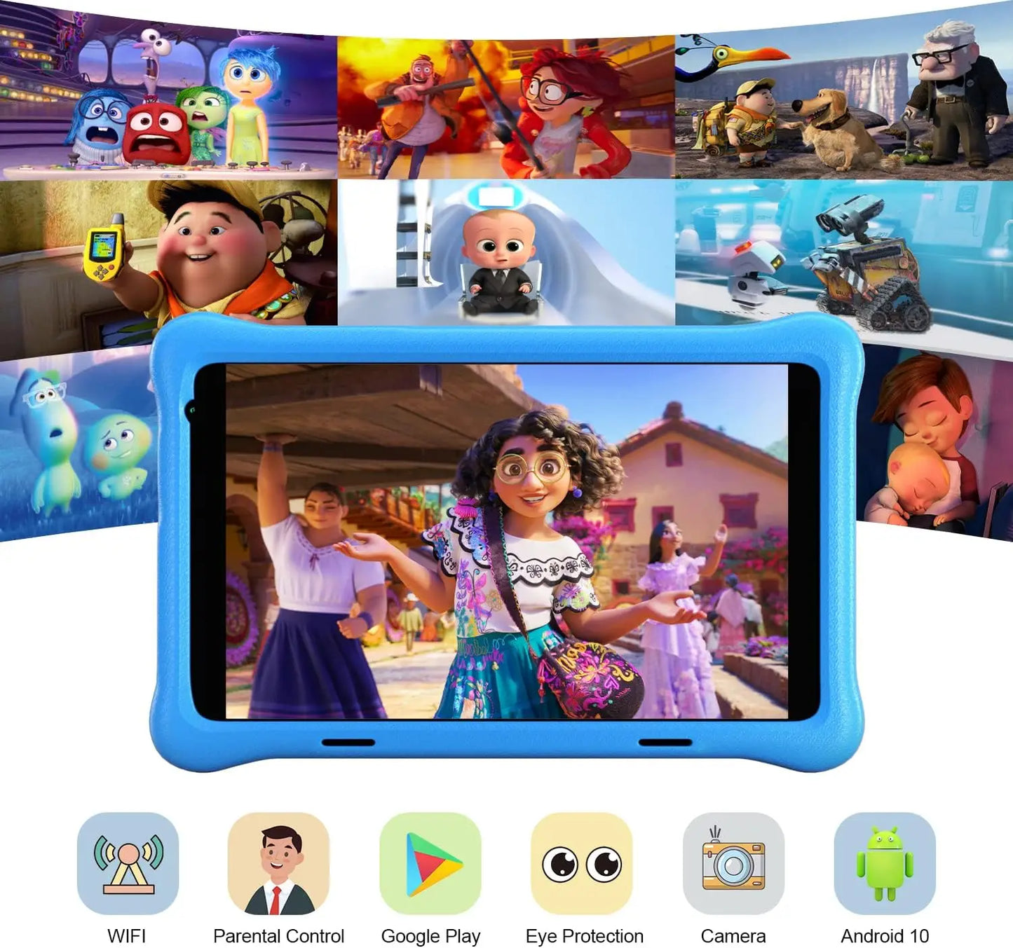 8 Inch Kid Tablet Android11 Learning Tablets, Child Eye Protection With Case