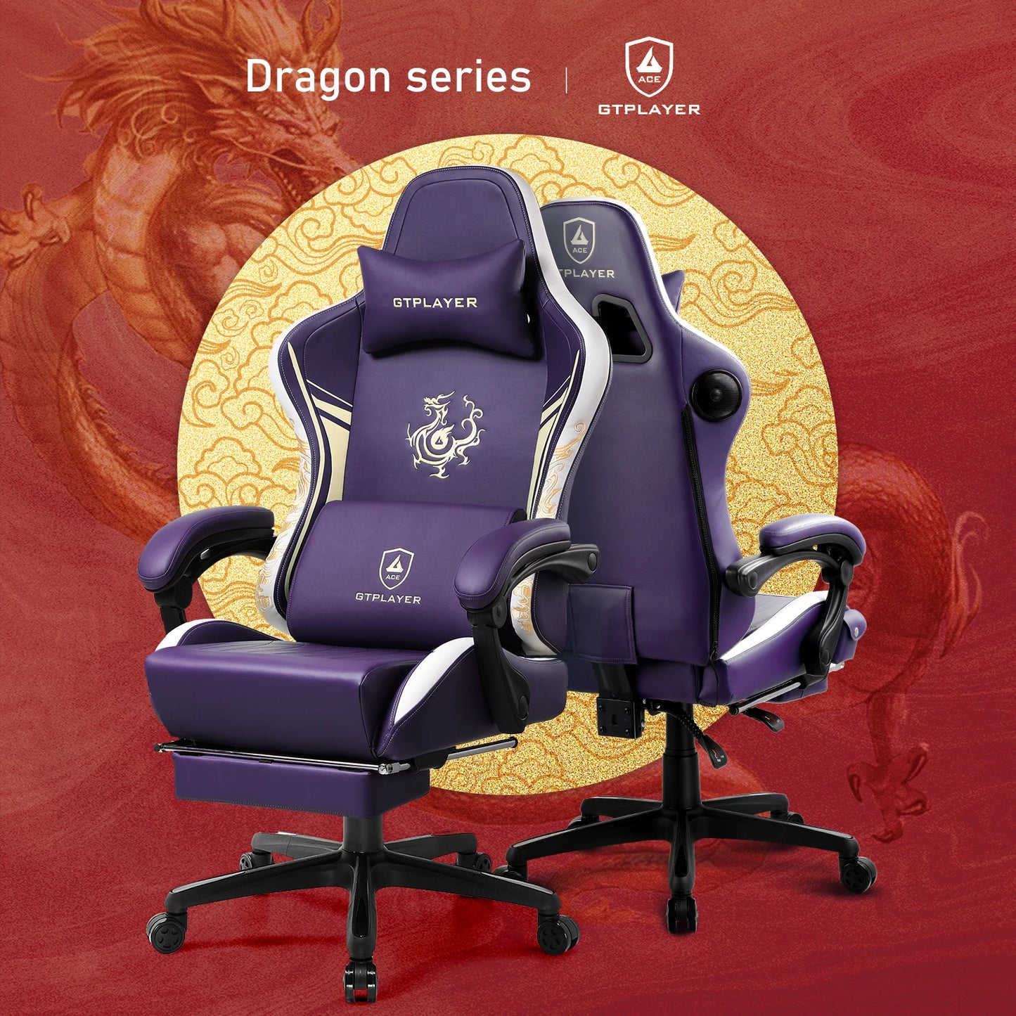Gaming Chair with Bluetooth Speakers, Footrest & Ergonomic Design