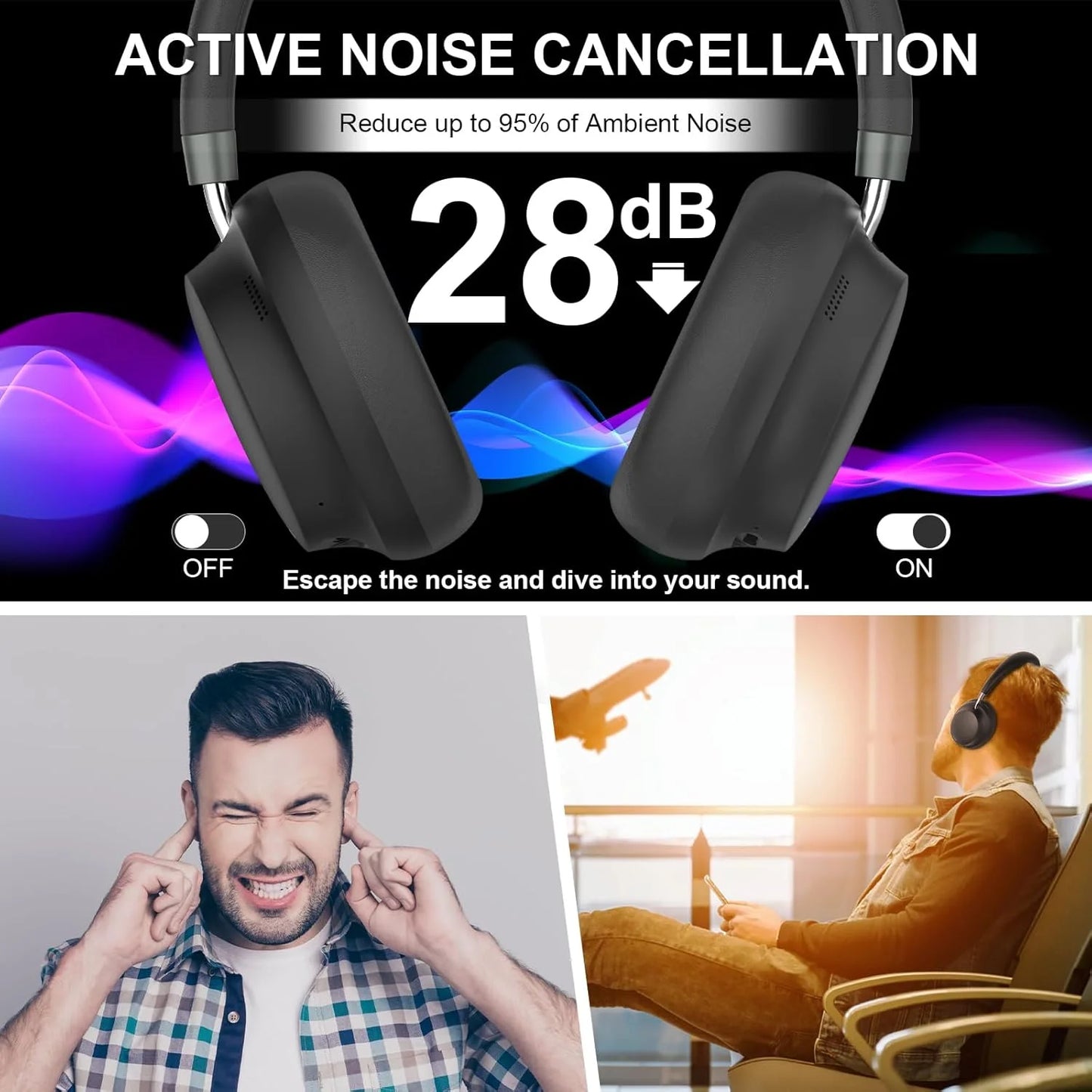 Comfortable Wireless Over Ear Bluetooth Headphones