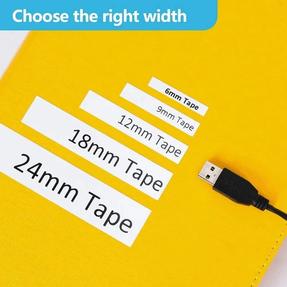 2PK Label Tape Compatible for Brother Tze-231 12mm Black on White Standard Laminated Ribbon Label for Brother P-Touch Printer