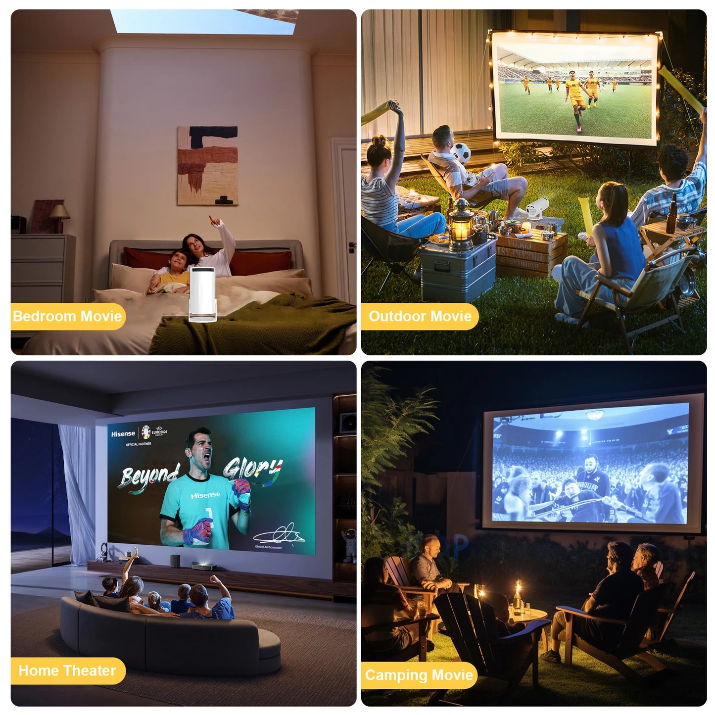 2025 New 4K Smart Android Projector - 180 °   Rotating Stand