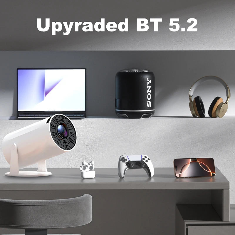 2025 New 4K Smart Android Projector - 180 °   Rotating Stand