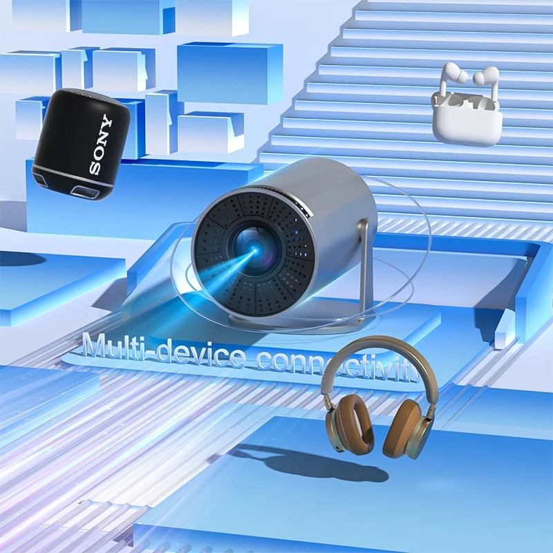 2025 New 4K Smart Android Projector - 180 °   Rotating Stand