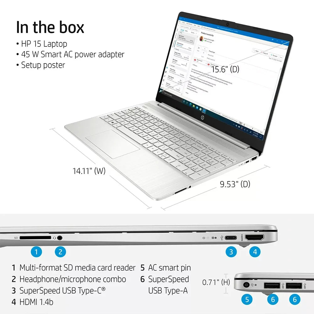 HP 15.6" FHD IPS Flagship Laptop Computer Intel Core