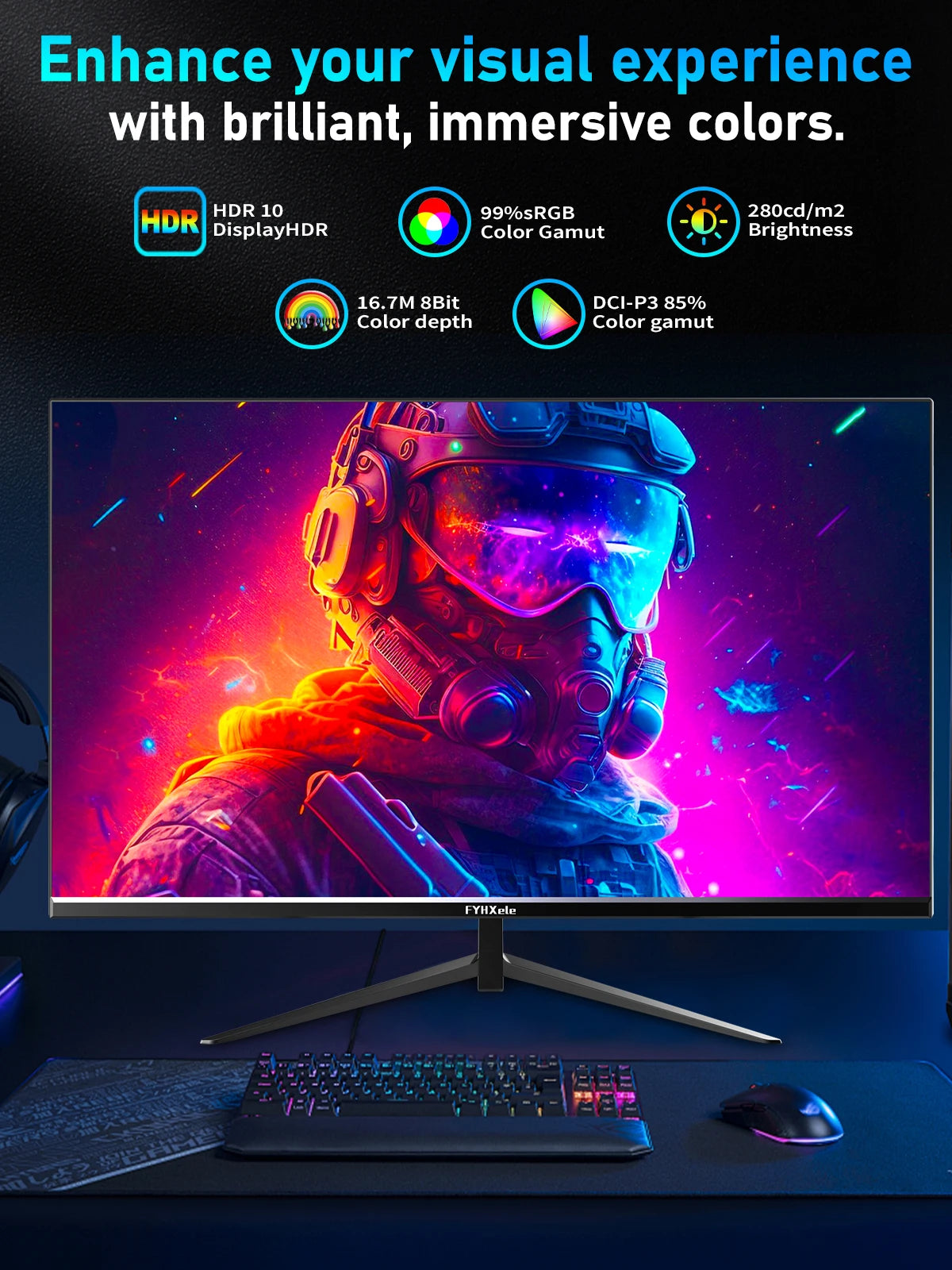 24Inch 180Hz Gaming Monitor 1K FHD Computer Display, Eye Care Screen