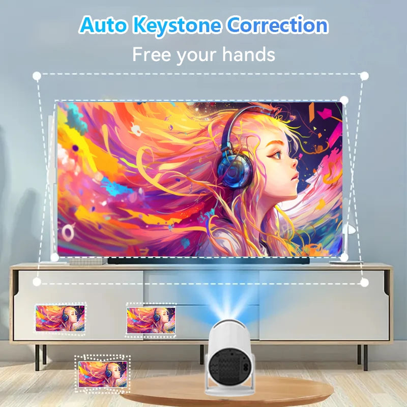 2025 New 4K Smart Android Projector - 180 °   Rotating Stand