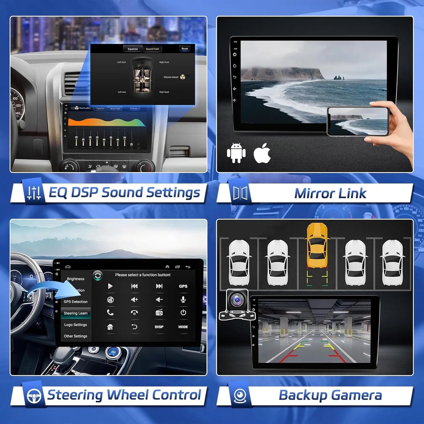 9 Inch Wireless Car Stereo for Honda CRV 2007-2011, CarPlay,Touch Screen, Rear Camera