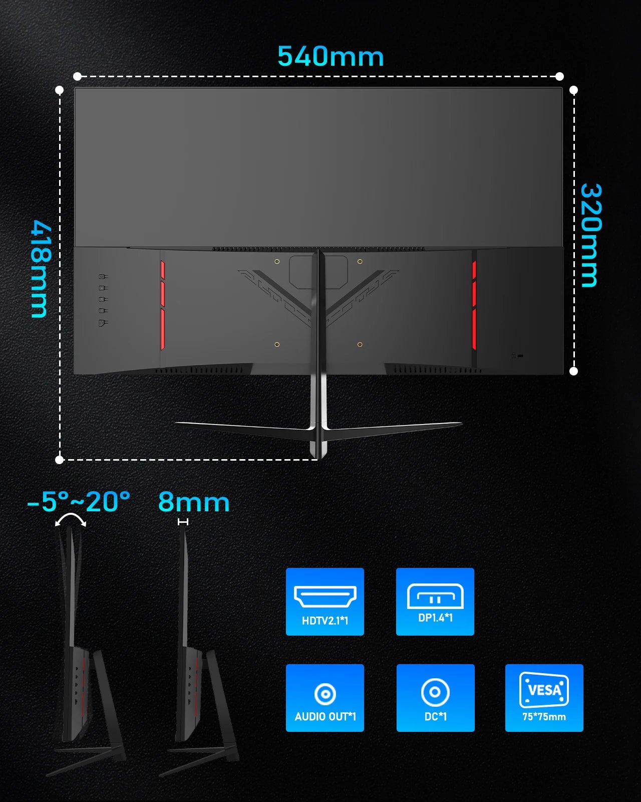 24Inch 180Hz Gaming Monitor 1K FHD Computer Display, Eye Care Screen