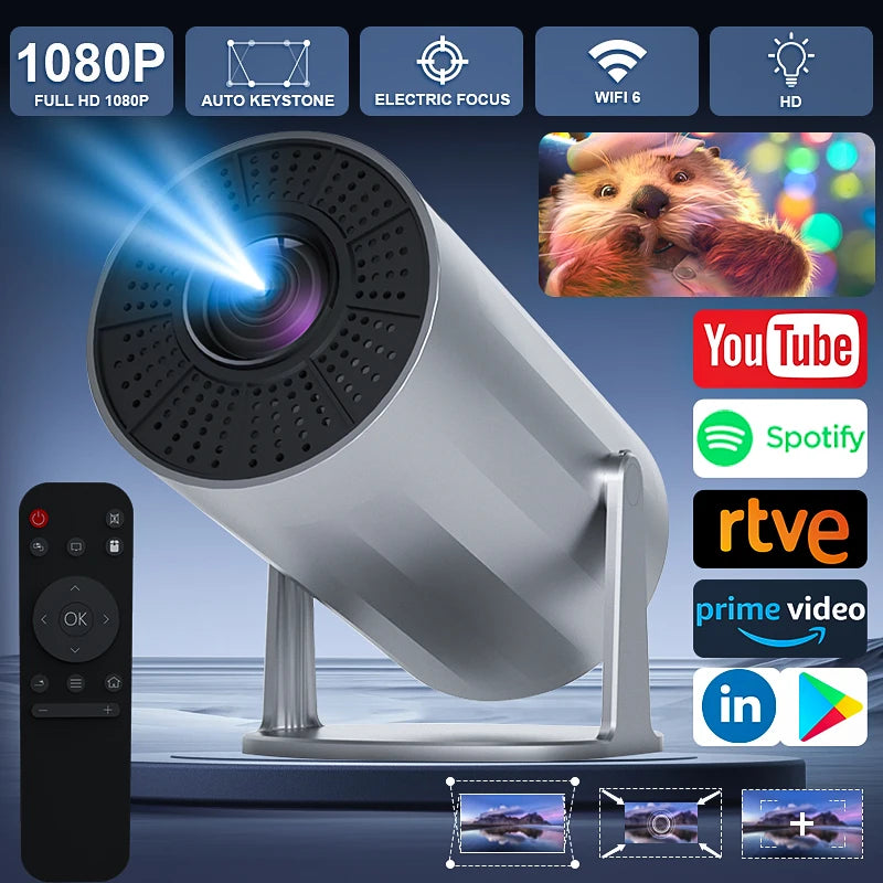 2025 New 4K Smart Android Projector - 180 °   Rotating Stand