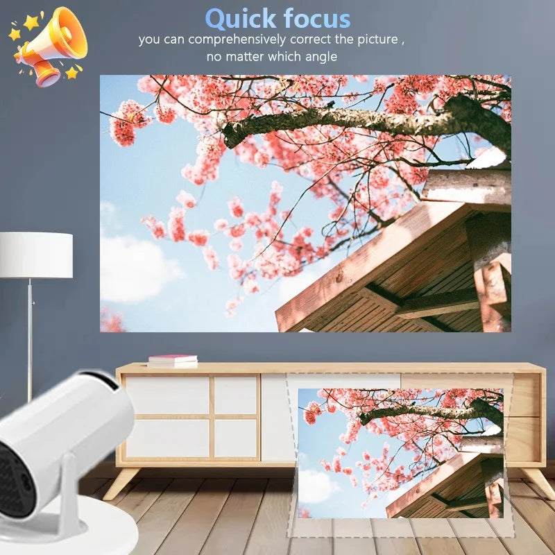 2025 New 4K Smart Android Projector - 180 °   Rotating Stand