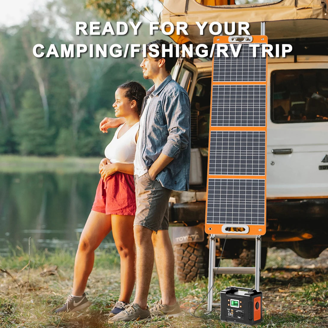 Foldable Solar Panel 100W 18V Outdoor,Solar
