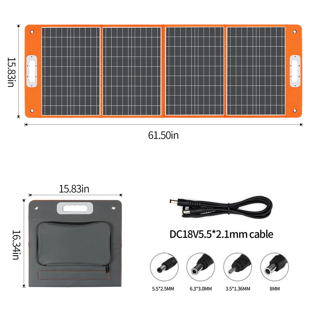 Foldable Solar Panel 100W 18V Outdoor,Solar